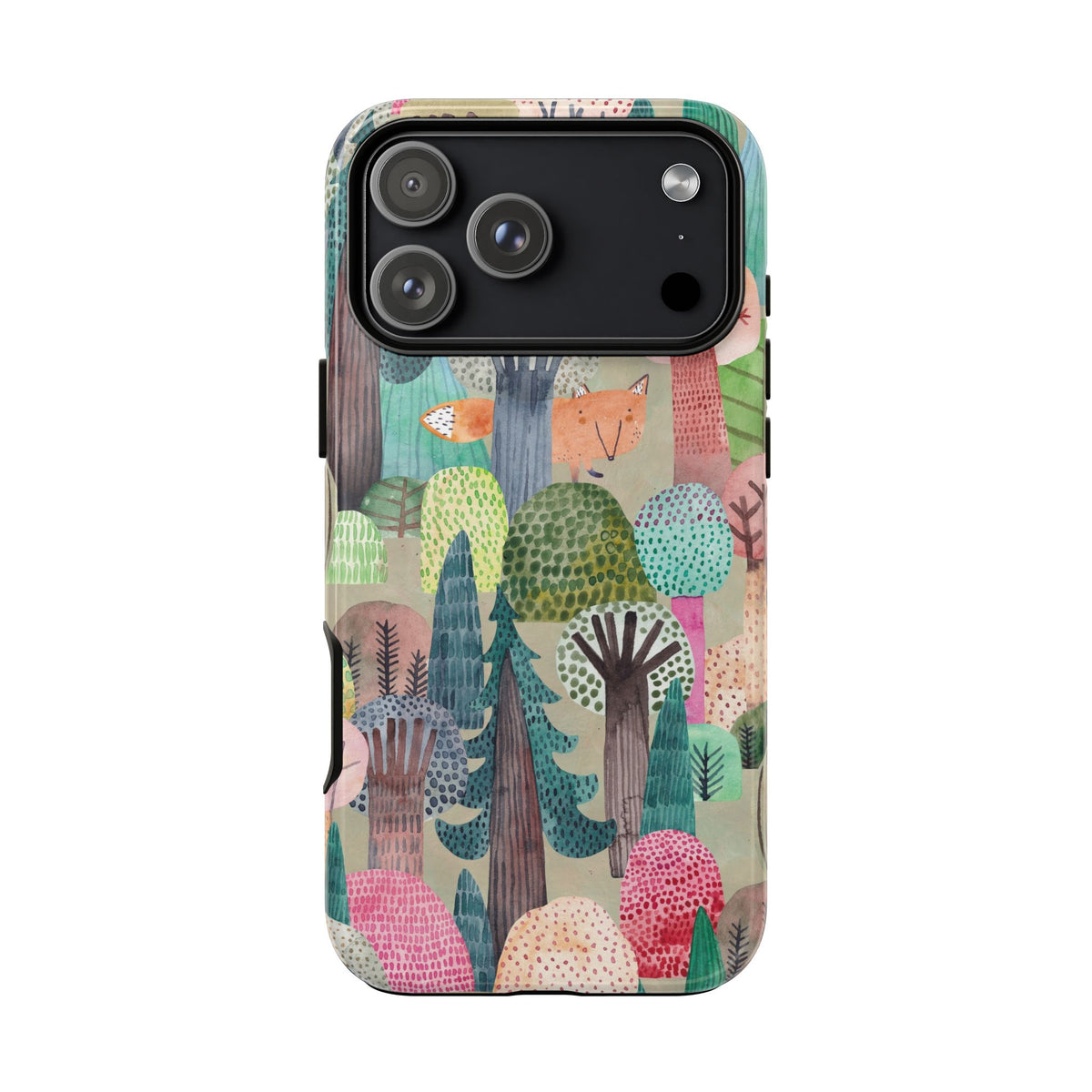 Woodland Fox Phone Case — Colorful Forest Art iPhone Cover