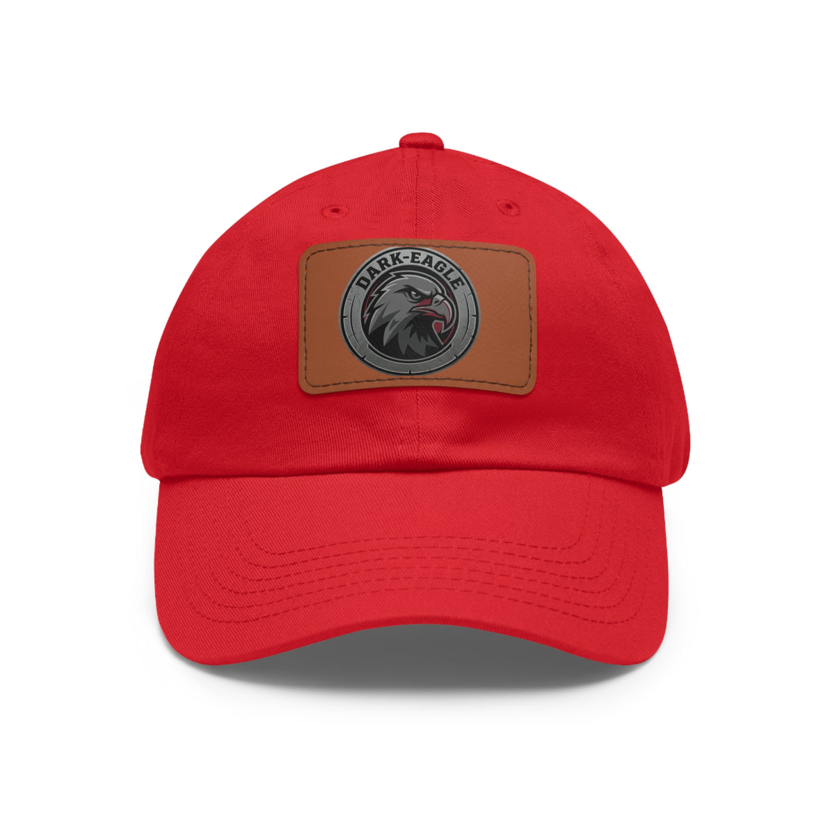 Leather Patch Dad Hat — ‘Dark Eagle’ Vintage Emblem Cap