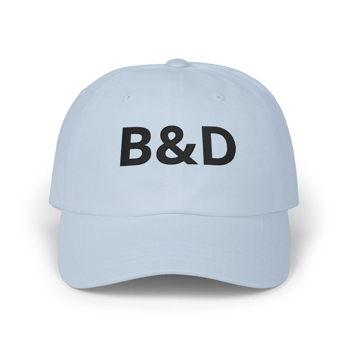 B&D Embroidered Dad Cap — Classic White Baseball Hat