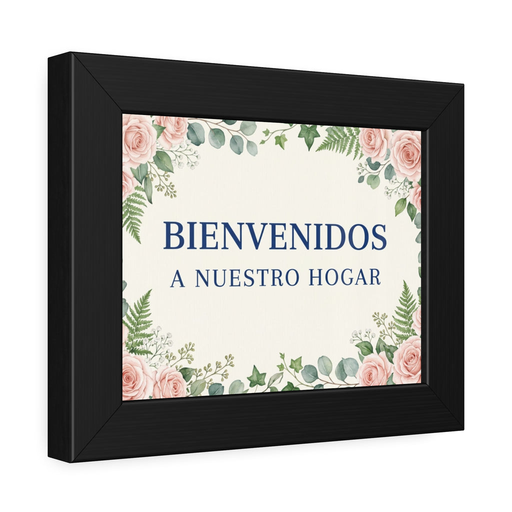 Framed Poster - "Bienvenidos a Nuestro Hogar" Floral Home Welcome Print