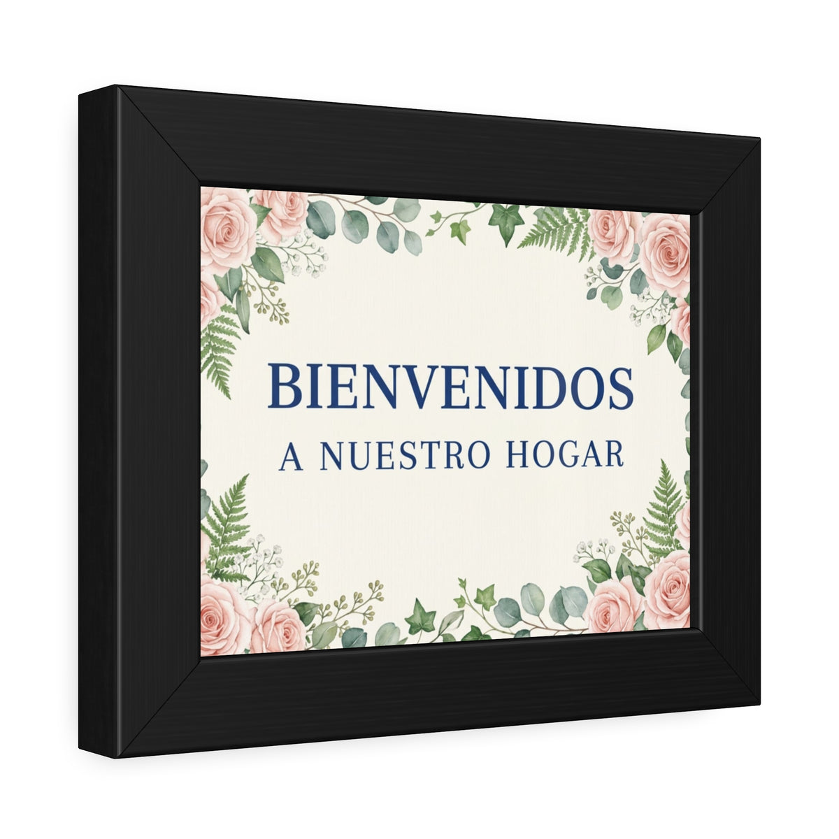 Framed Poster - "Bienvenidos a Nuestro Hogar" Floral Home Welcome Print