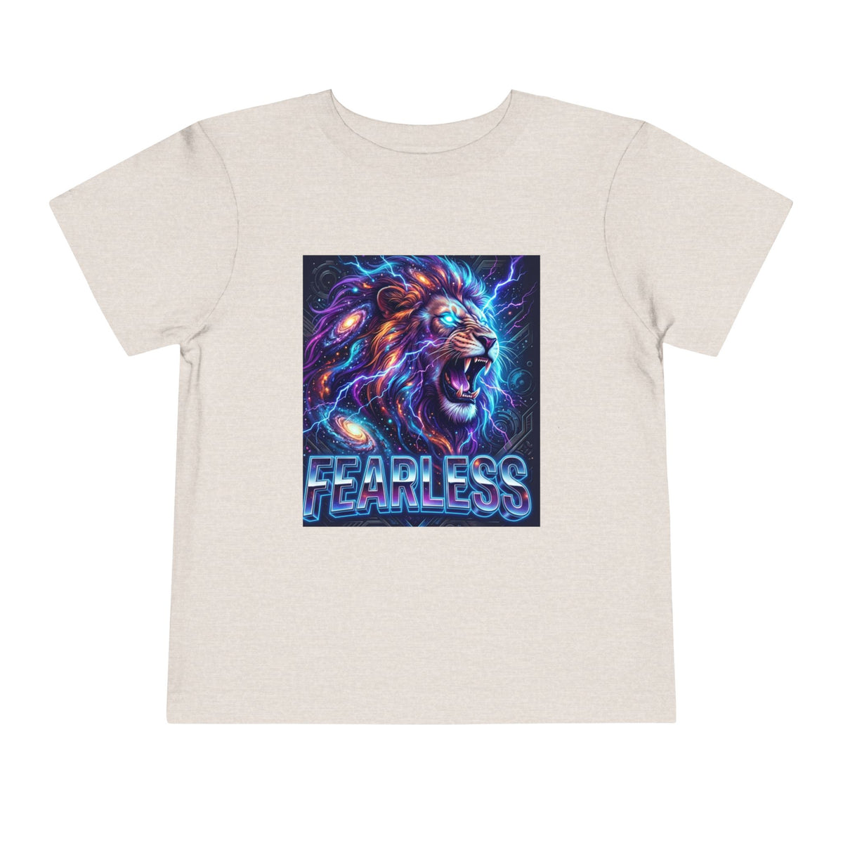 Fearless Neon Lion Toddler Tee — Bold Graphic Kids Shirt