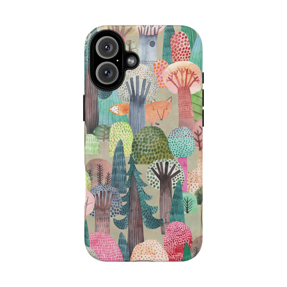 Woodland Fox Phone Case — Colorful Forest Art iPhone Cover