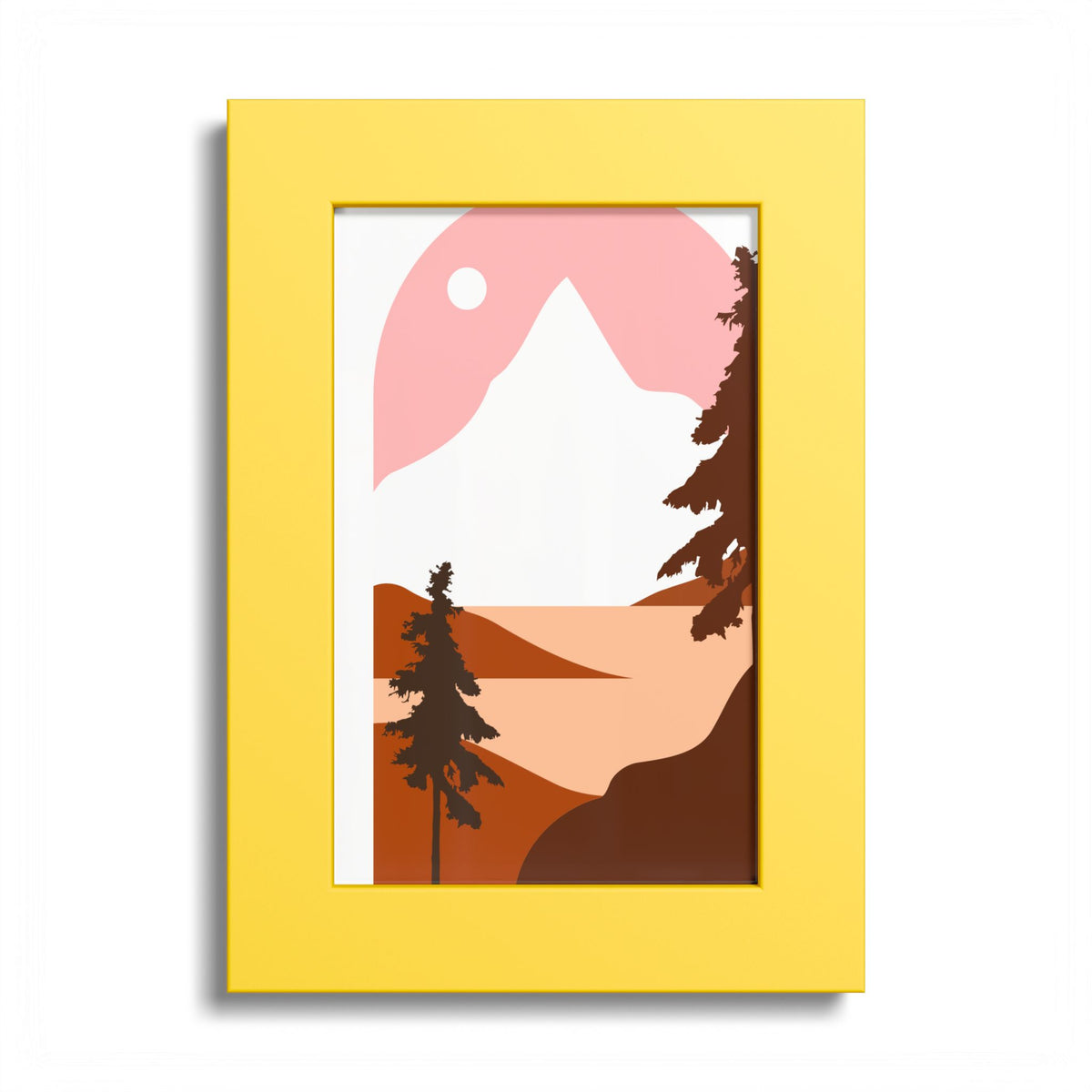Minimalist Mountain Poster — Colored Frame Wall Art