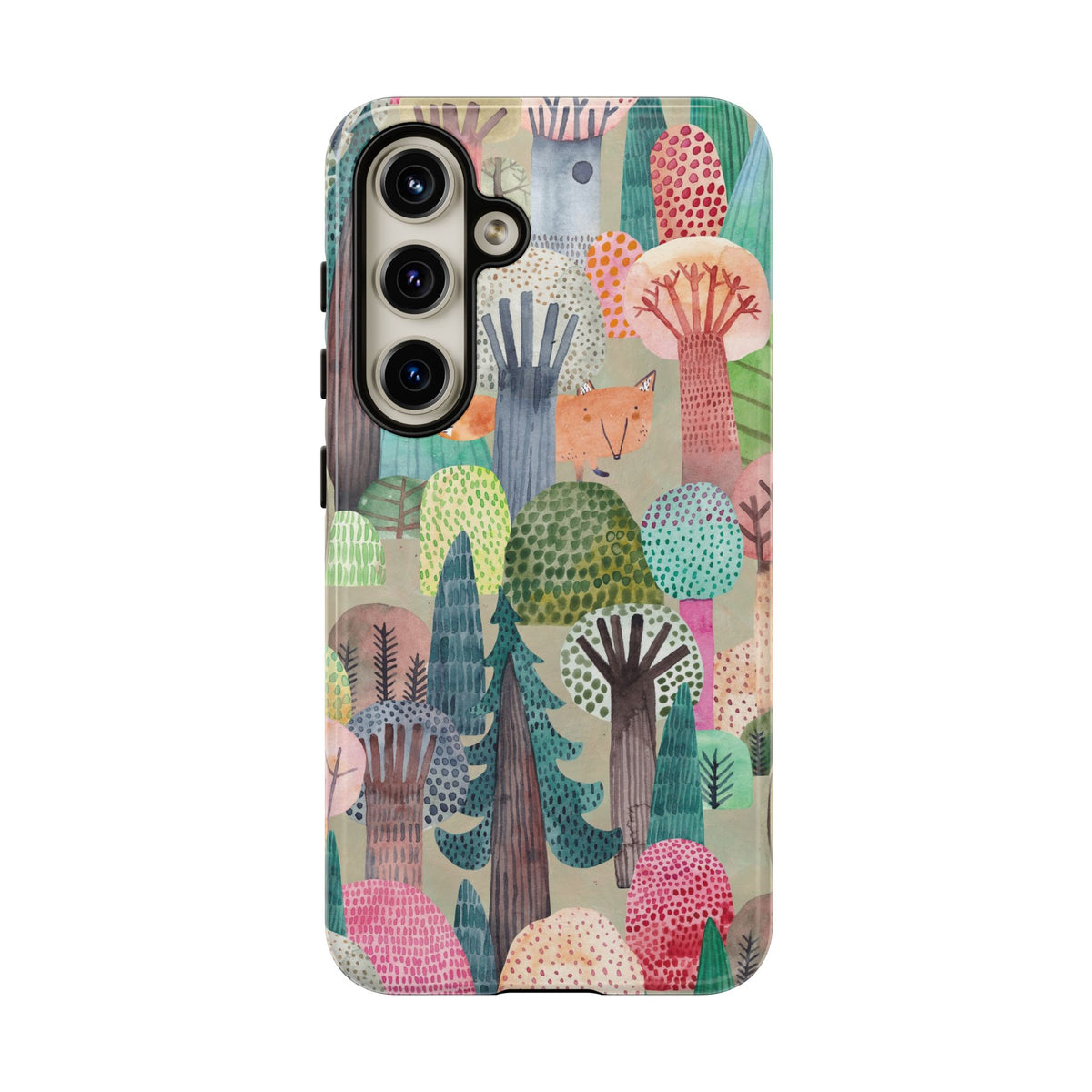Woodland Fox Phone Case — Colorful Forest Art iPhone Cover