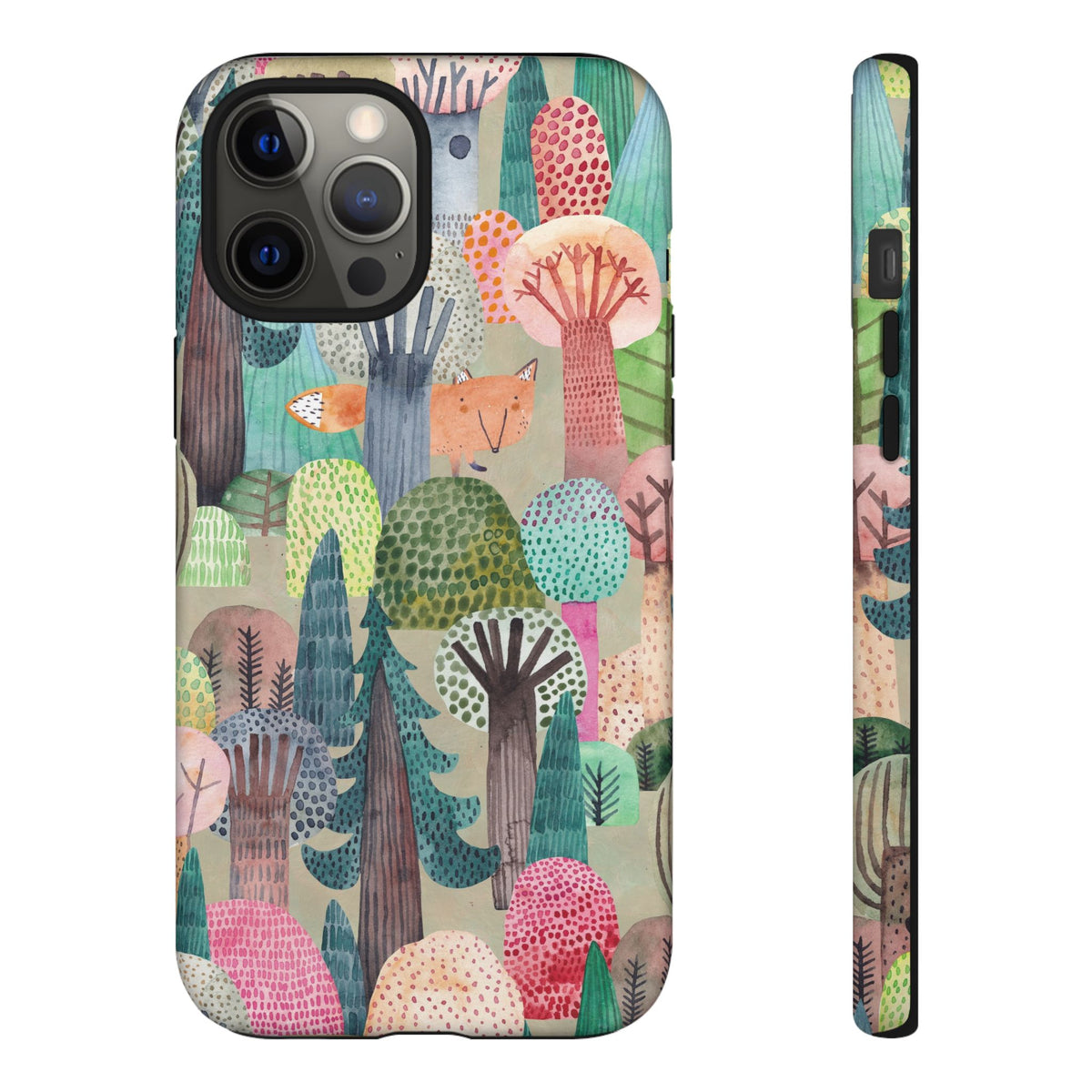 Woodland Fox Phone Case — Colorful Forest Art iPhone Cover