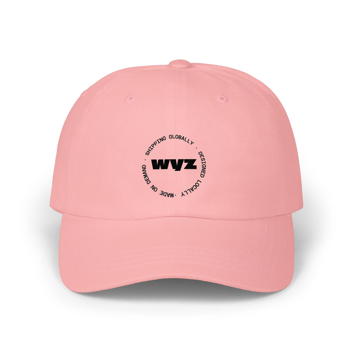 WVZ Circular Logo Dad Cap — Minimal White Baseball Hat