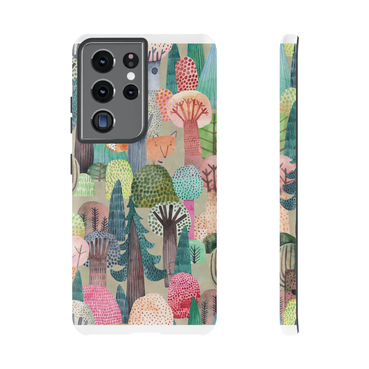 Woodland Fox Phone Case — Colorful Forest Art iPhone Cover