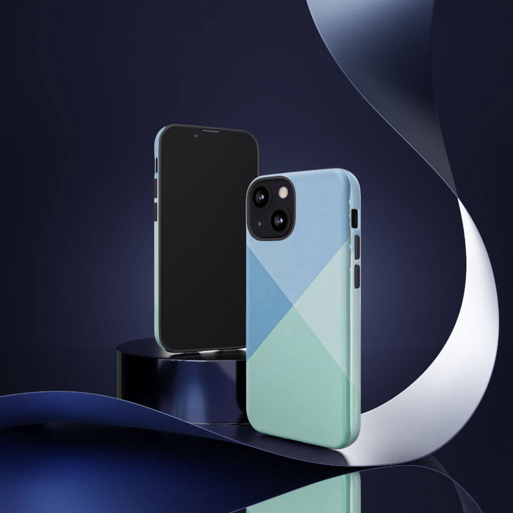 Geometric Mint & Sky Tough Phone Case