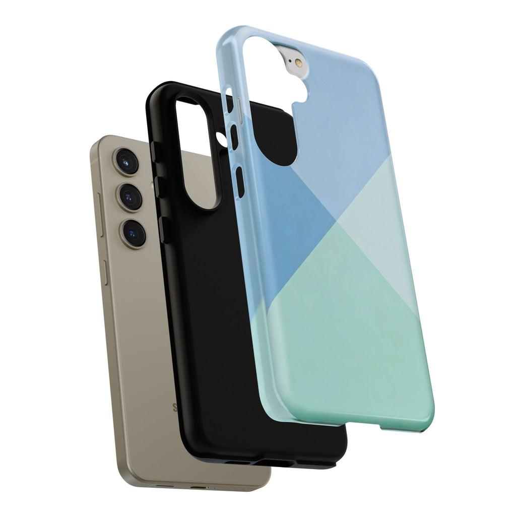 Geometric Mint & Sky Tough Phone Case