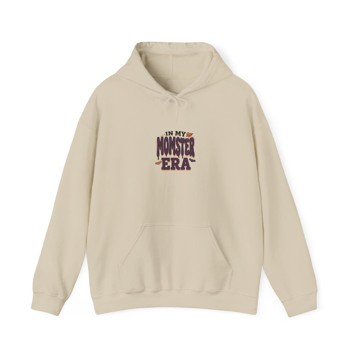 Momster Era Hoodie | Halloween mom, spooky lettering, bats, purple orange