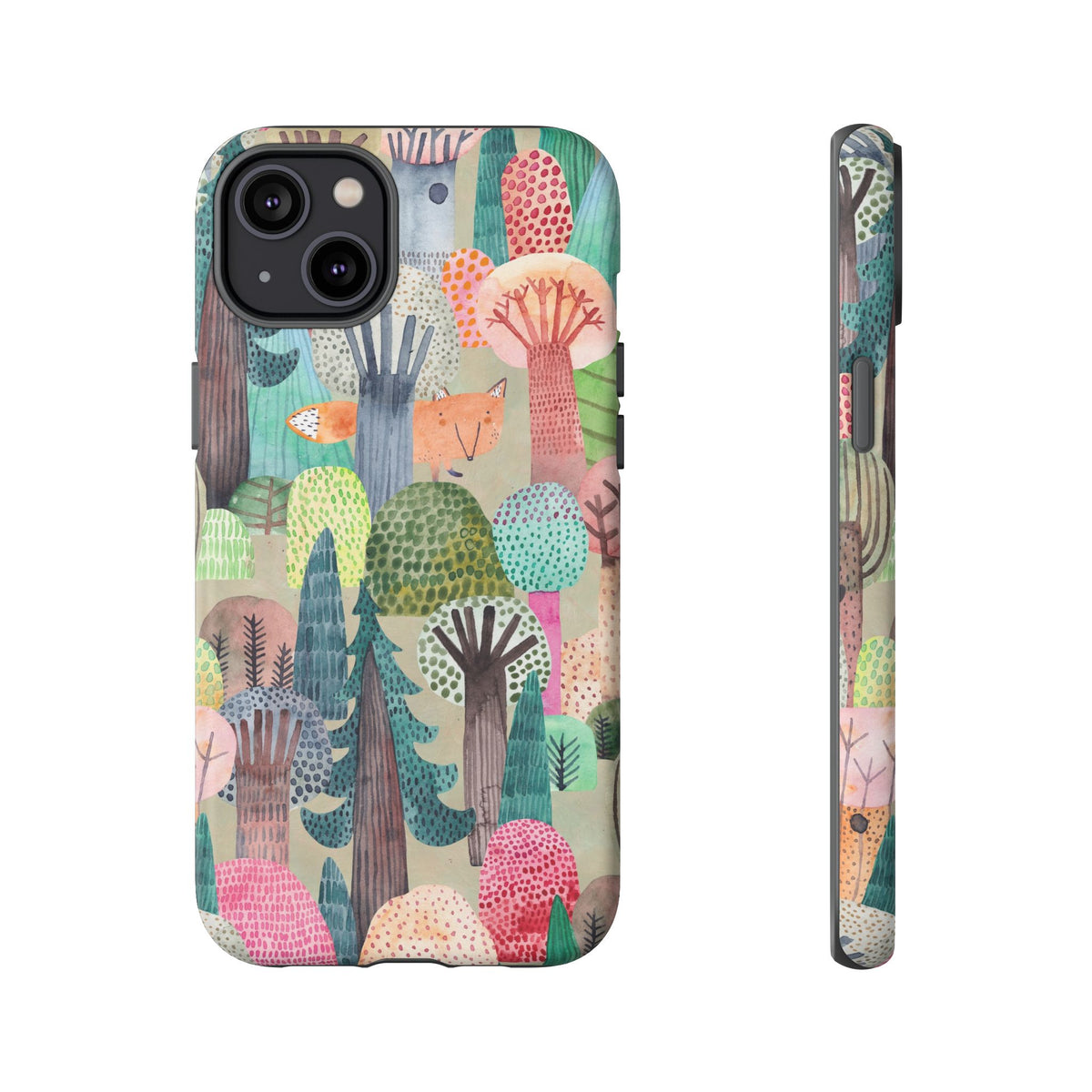 Woodland Fox Phone Case — Colorful Forest Art iPhone Cover