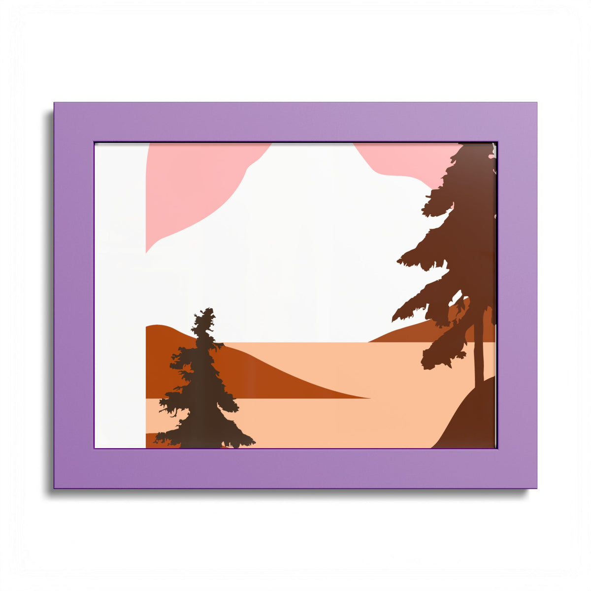 Minimalist Mountain Poster — Colored Frame Wall Art