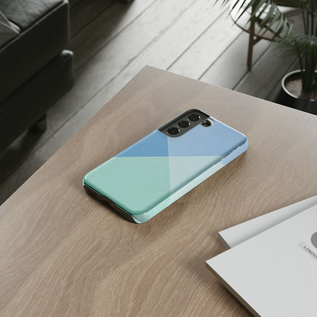 Geometric Mint & Sky Tough Phone Case