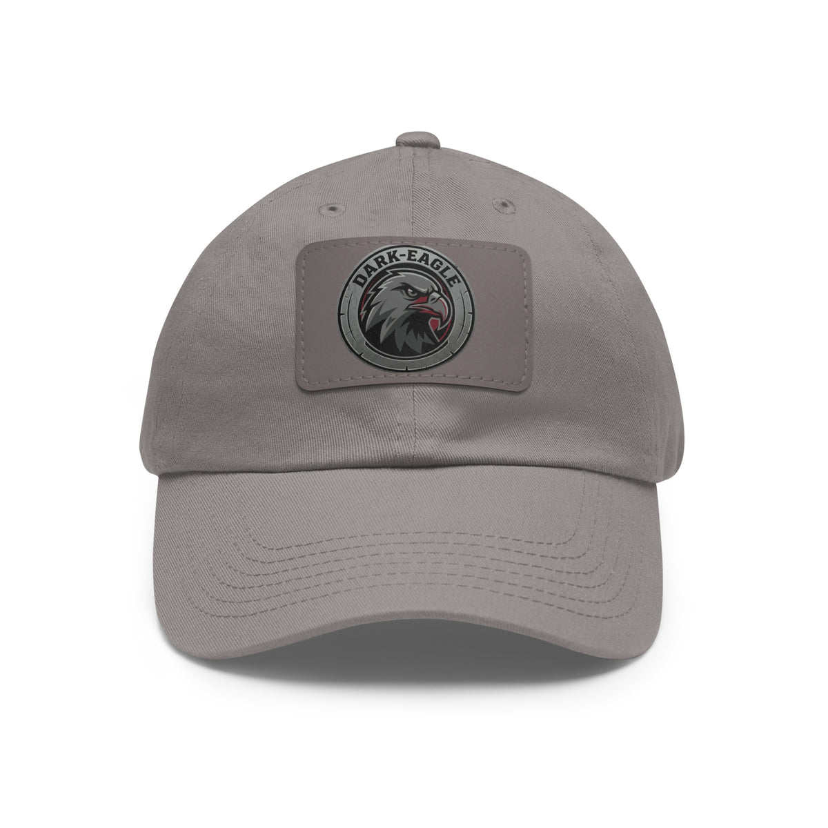 Leather Patch Dad Hat — ‘Dark Eagle’ Vintage Emblem Cap