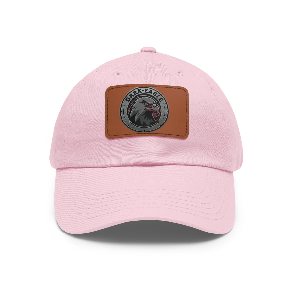 Leather Patch Dad Hat — ‘Dark Eagle’ Vintage Emblem Cap