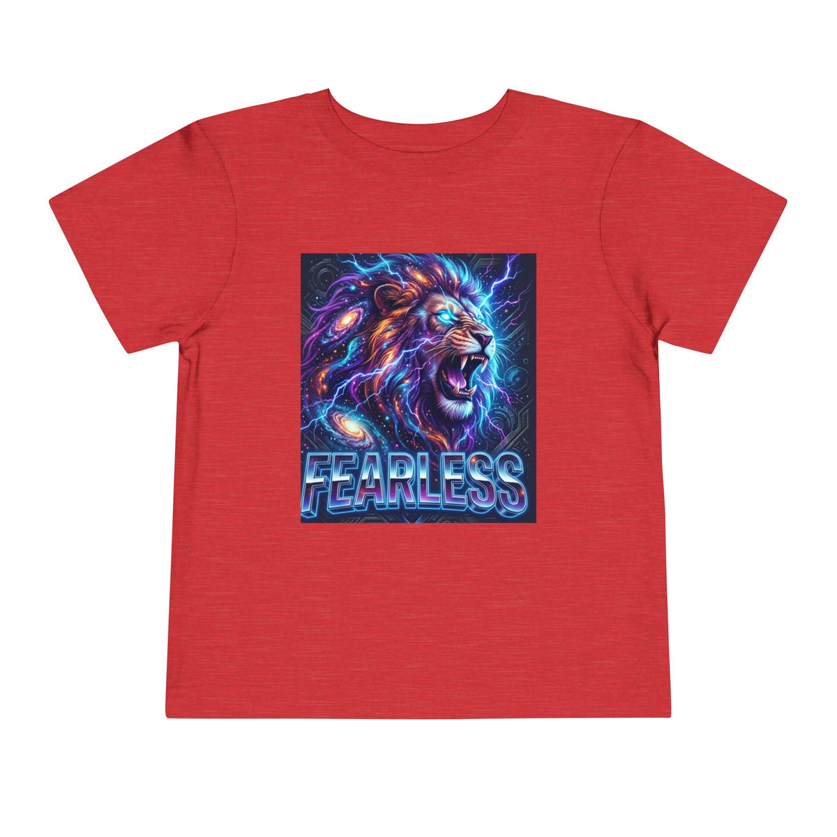 Fearless Neon Lion Toddler Tee — Bold Graphic Kids Shirt