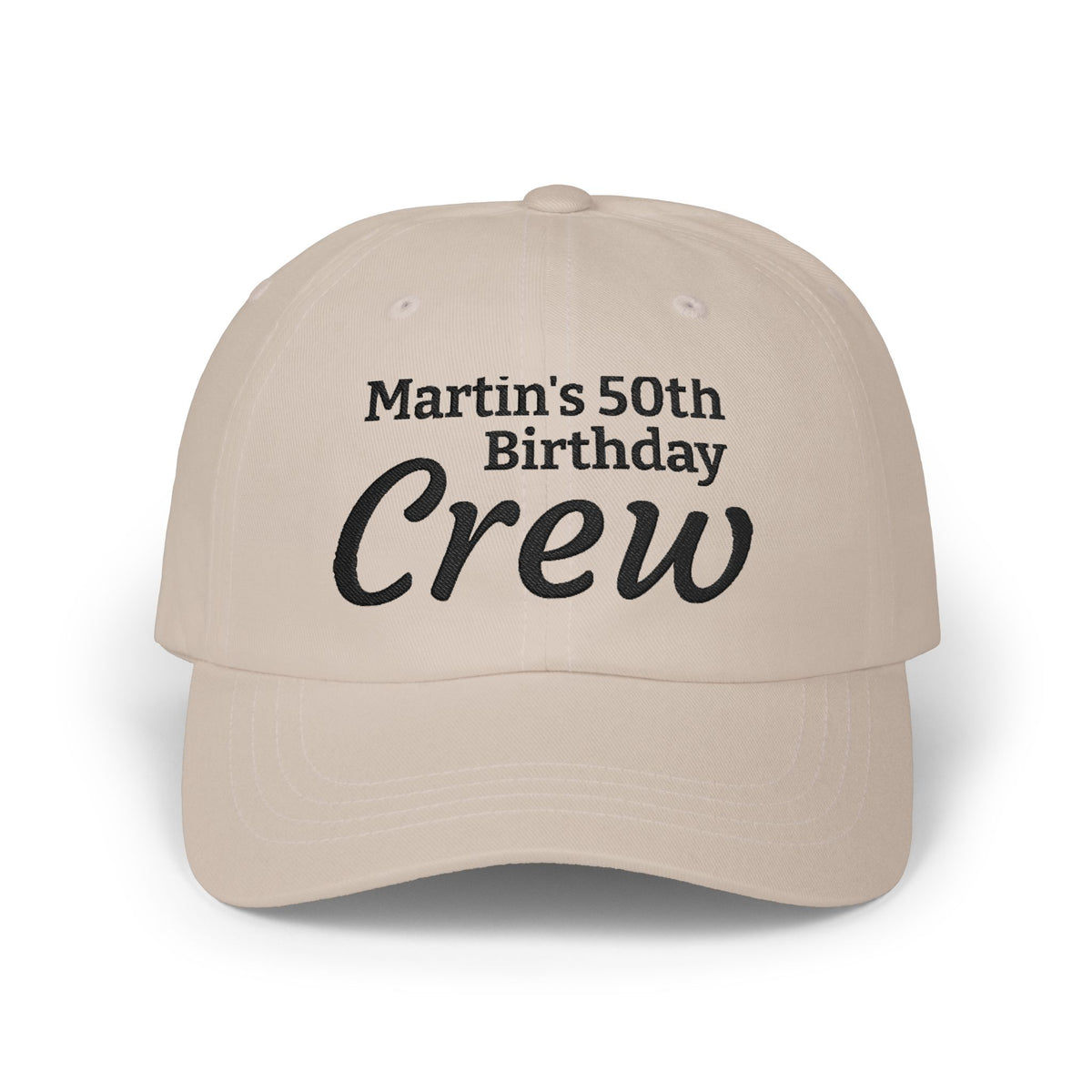 Gorra Dad Cap Crew Cumpleaños 50 — Personalizada Bordada