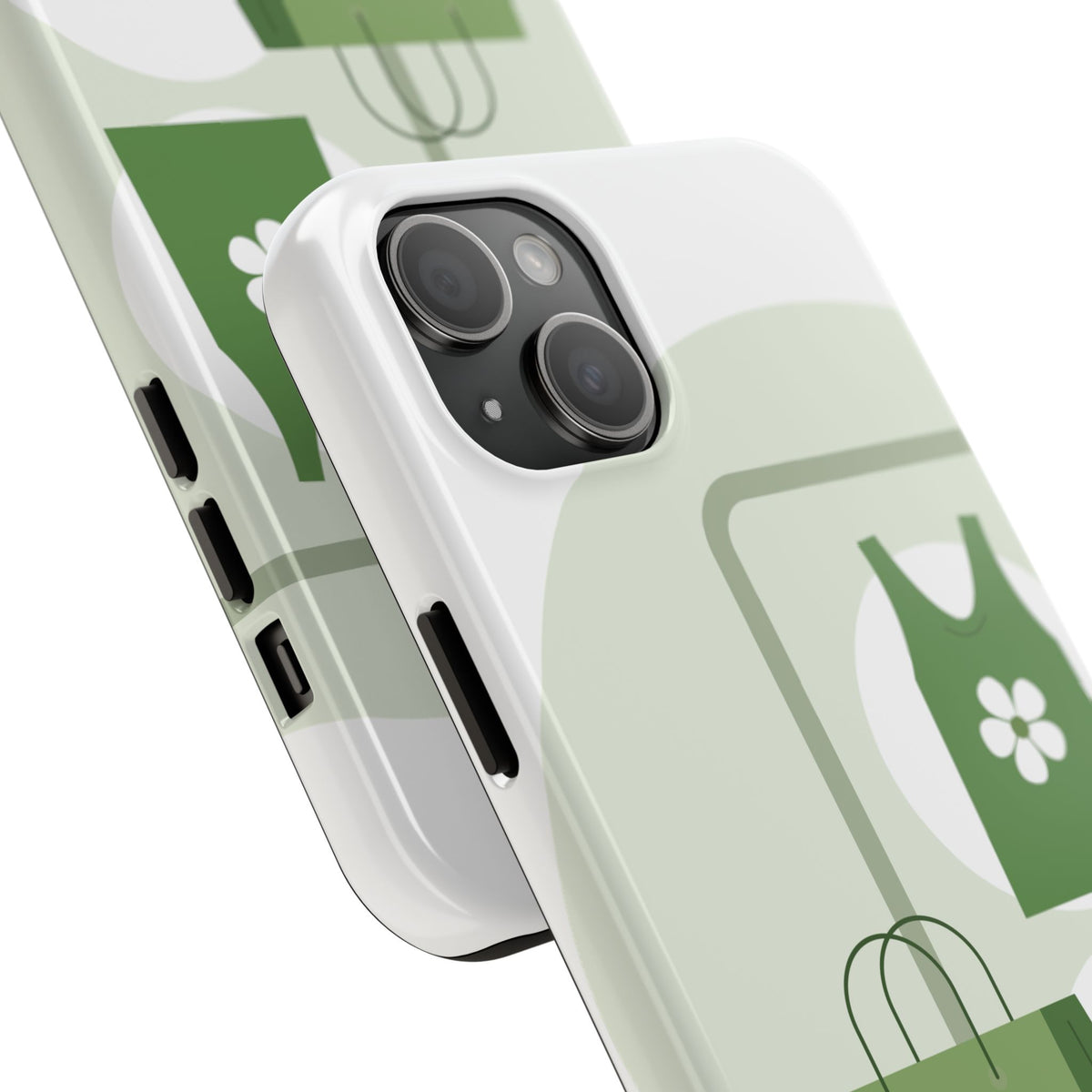 Green Shopping Icons Tough Phone Case — Eco Chic Protective Phone Cover