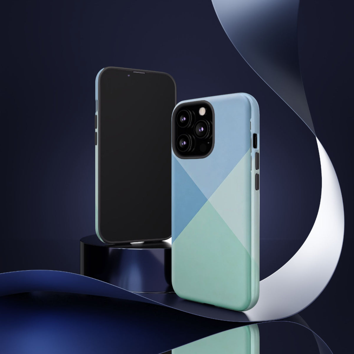 Geometric Mint & Sky Tough Phone Case