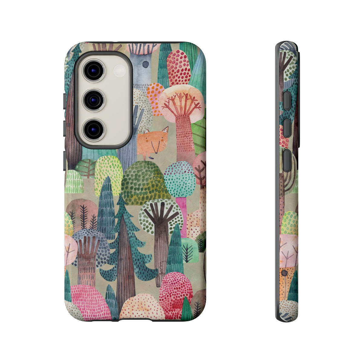 Woodland Fox Phone Case — Colorful Forest Art iPhone Cover