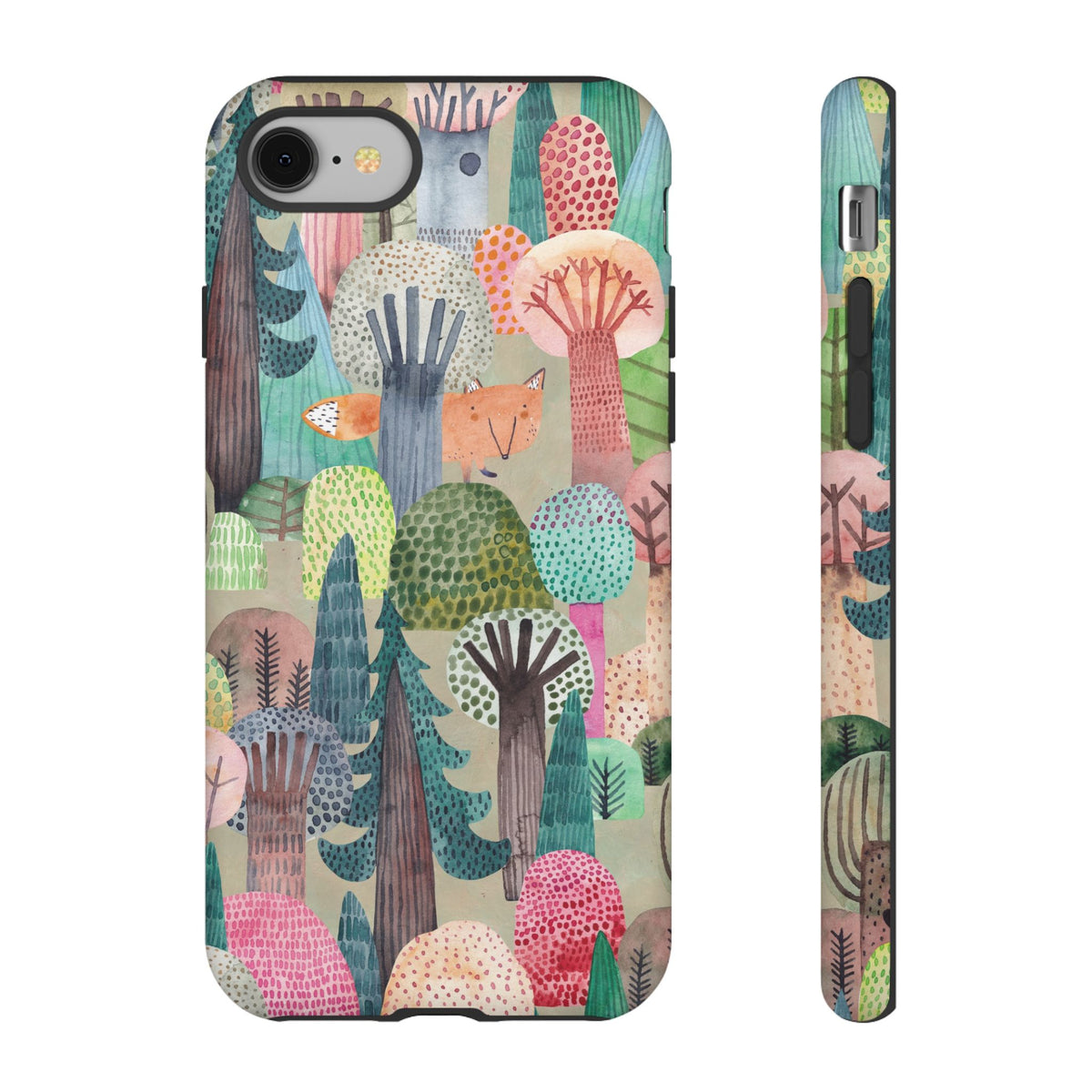 Woodland Fox Phone Case — Colorful Forest Art iPhone Cover