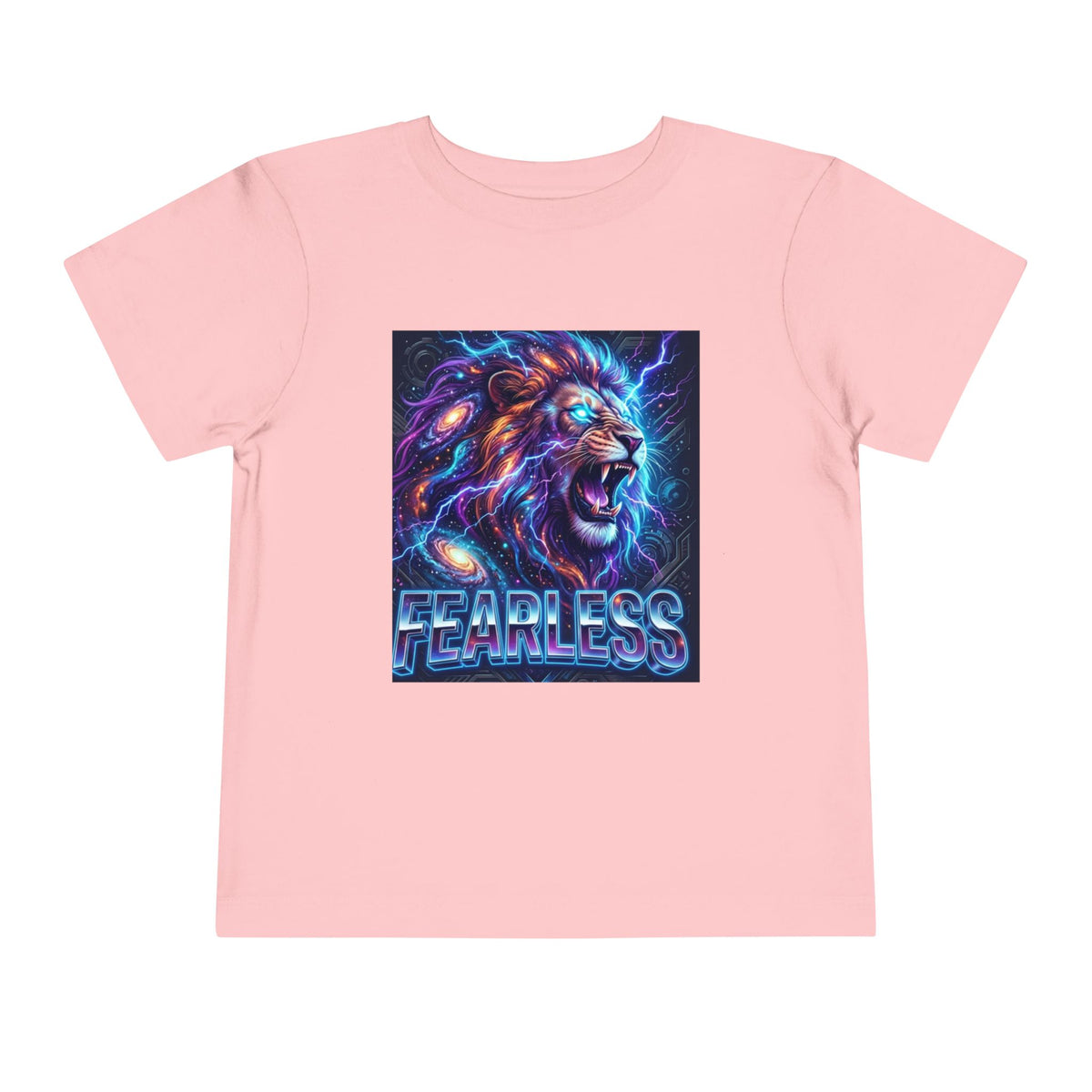 Fearless Neon Lion Toddler Tee — Bold Graphic Kids Shirt