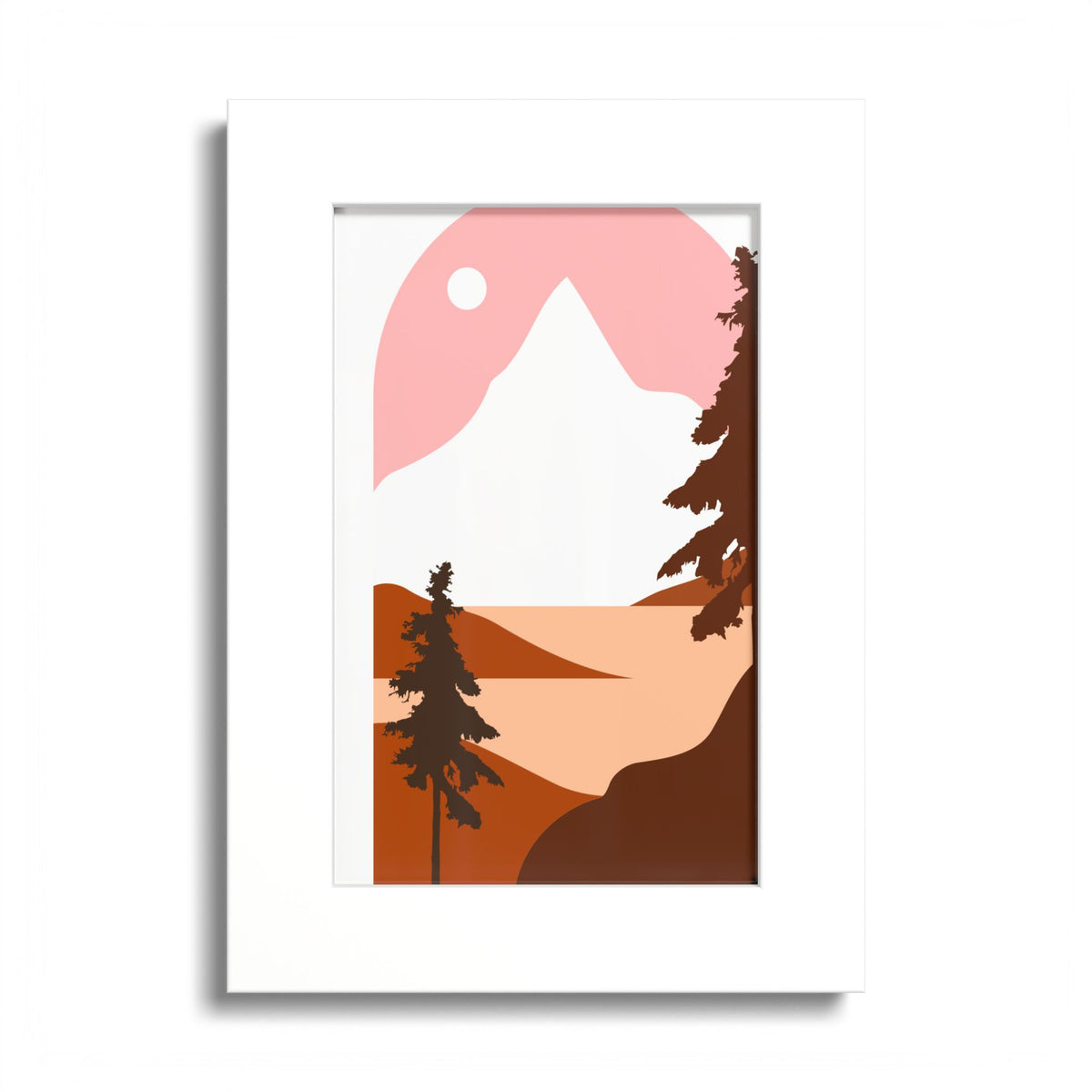 Minimalist Mountain Poster — Colored Frame Wall Art