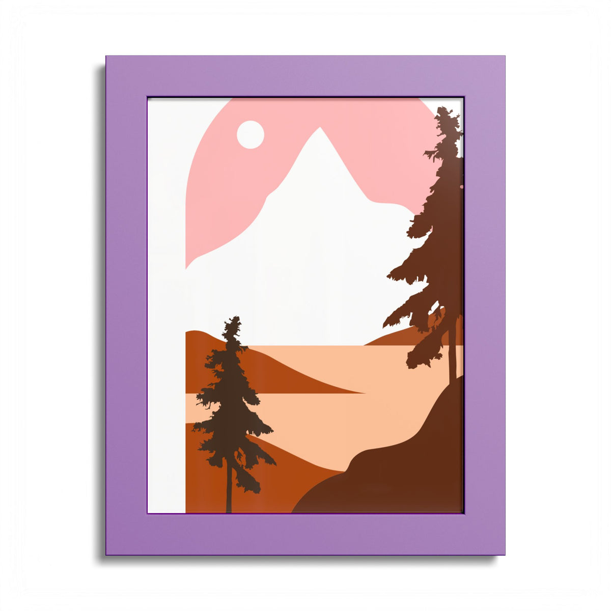 Minimalist Mountain Poster — Colored Frame Wall Art