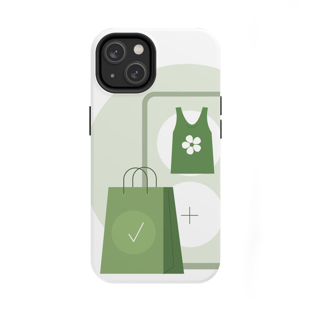 Green Shopping Icons Tough Phone Case — Eco Chic Protective Phone Cover