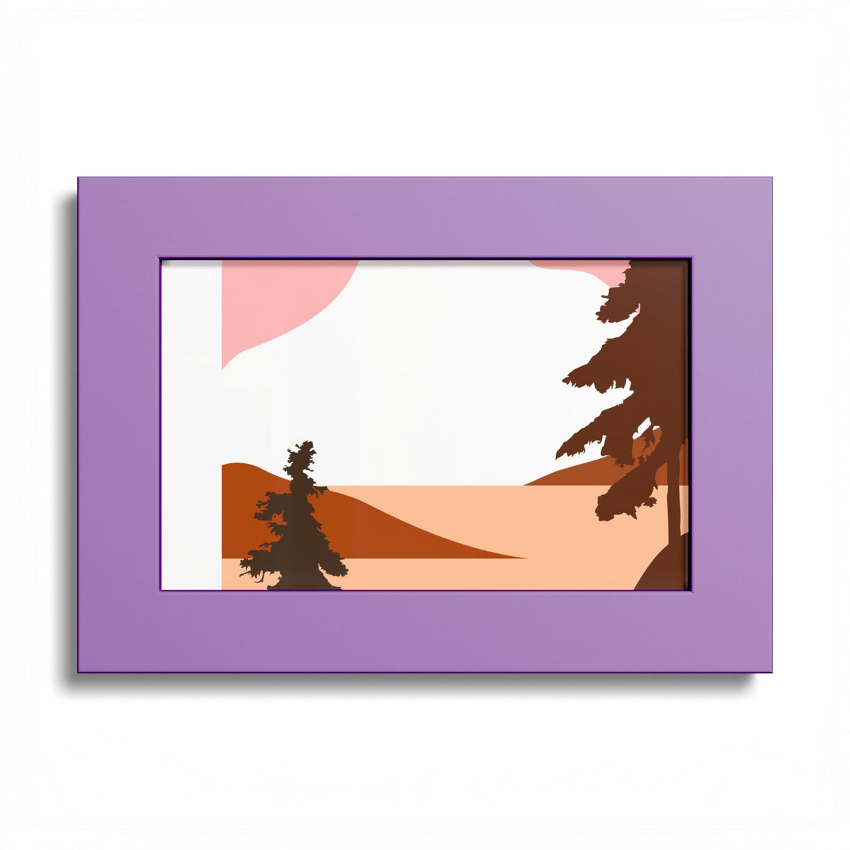 Minimalist Mountain Poster — Colored Frame Wall Art
