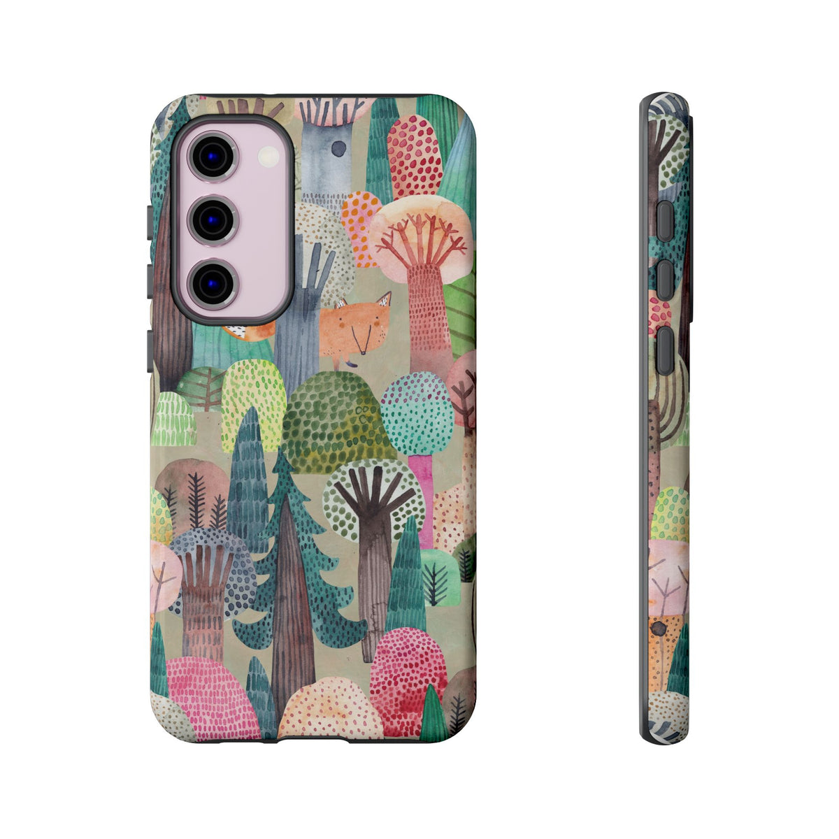 Woodland Fox Phone Case — Colorful Forest Art iPhone Cover