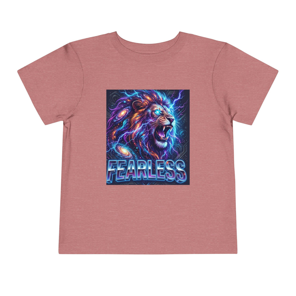 Fearless Neon Lion Toddler Tee — Bold Graphic Kids Shirt