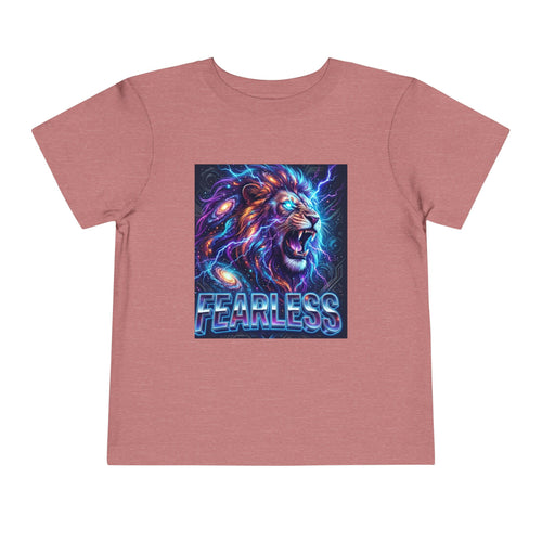 Fearless Neon Lion Toddler Tee — Bold Graphic Kids Shirt