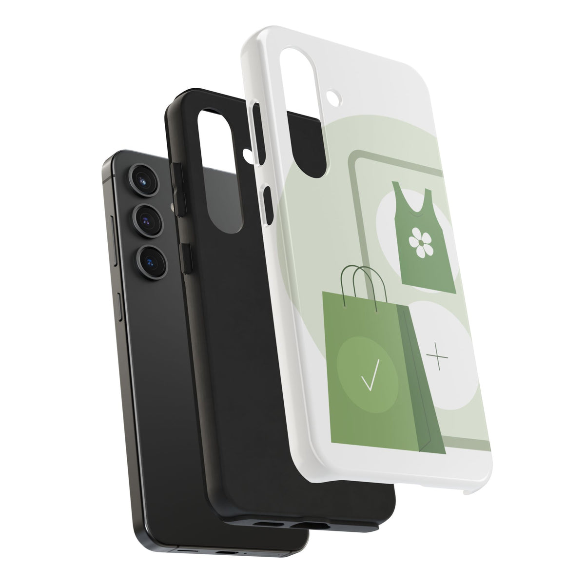 Green Shopping Icons Tough Phone Case — Eco Chic Protective Phone Cover