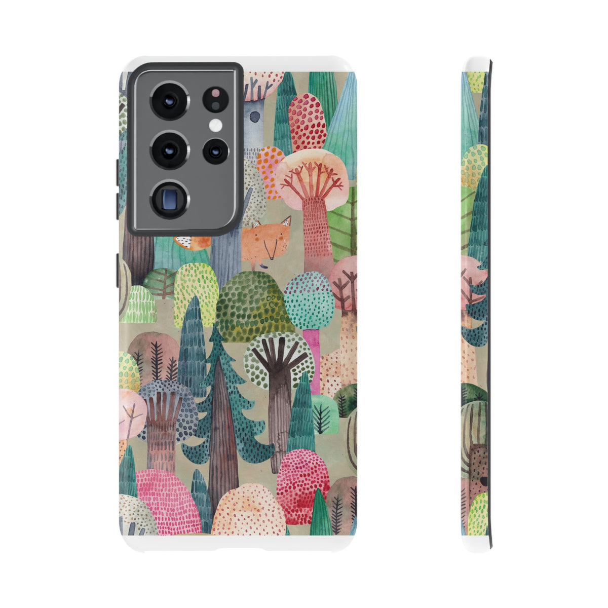 Woodland Fox Phone Case — Colorful Forest Art iPhone Cover