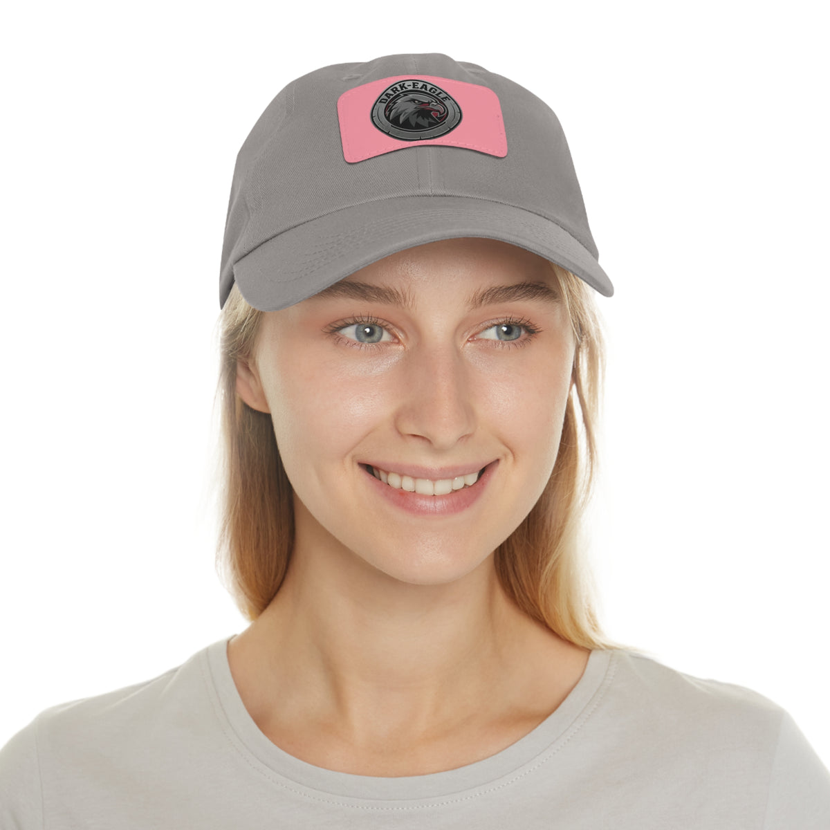 Leather Patch Dad Hat — ‘Dark Eagle’ Vintage Emblem Cap