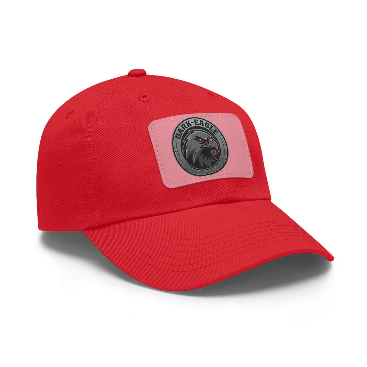 Leather Patch Dad Hat — ‘Dark Eagle’ Vintage Emblem Cap