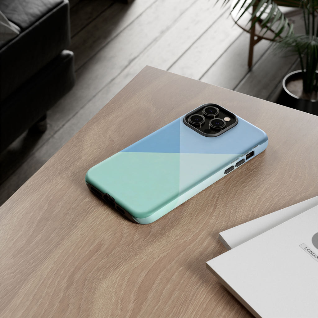 Geometric Mint & Sky Tough Phone Case