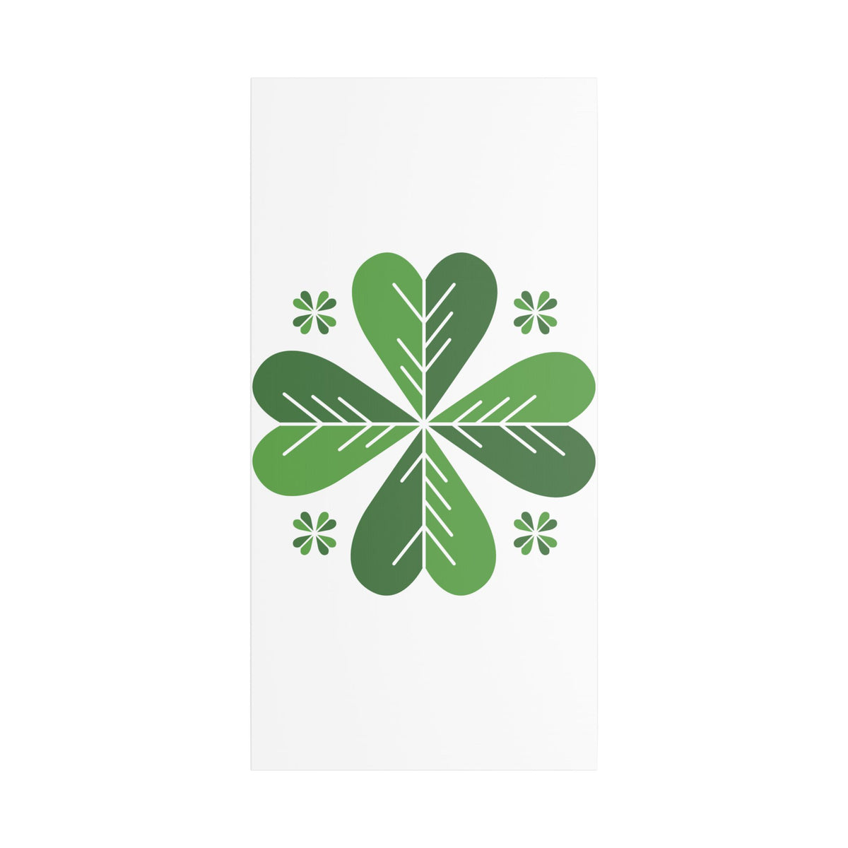 Green Clover Wall Art Canvas — Stretched Satin Botanical Print