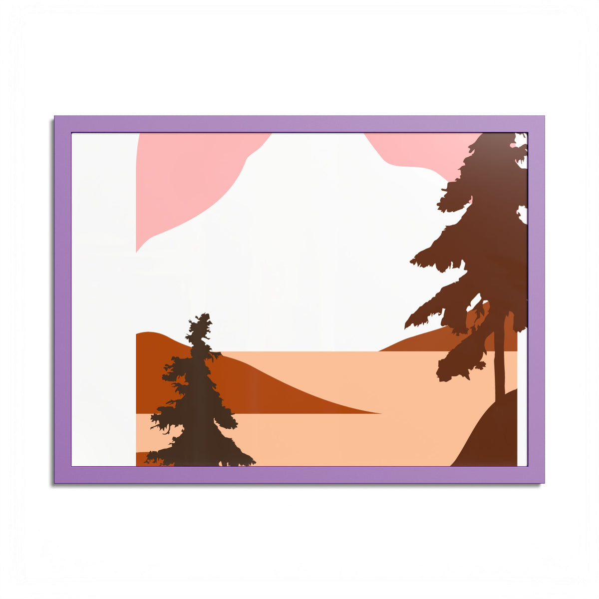 Minimalist Mountain Poster — Colored Frame Wall Art