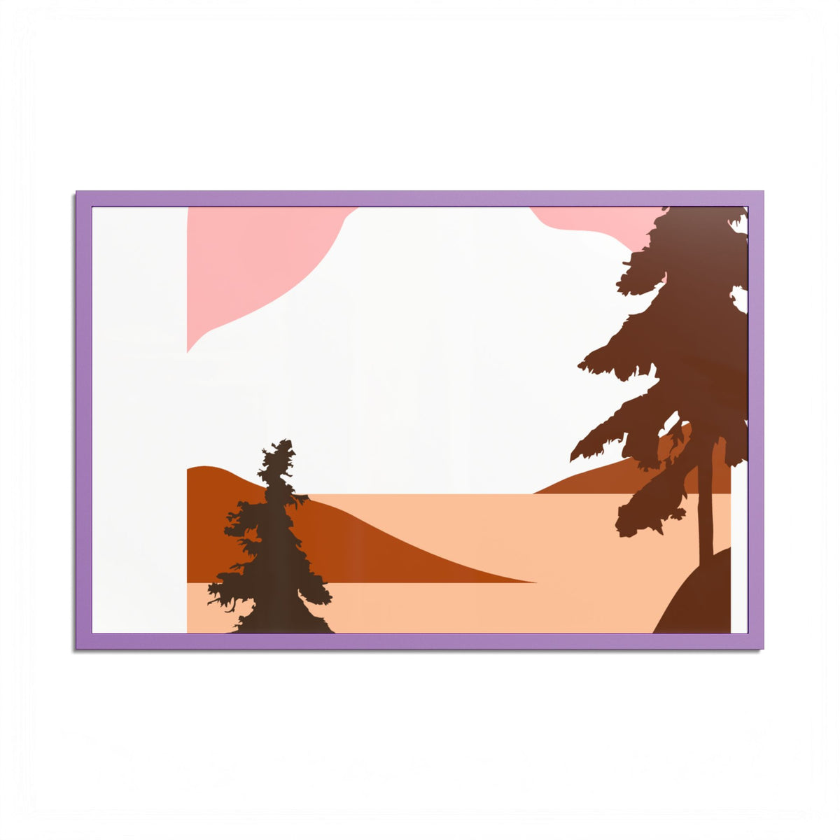 Minimalist Mountain Poster — Colored Frame Wall Art