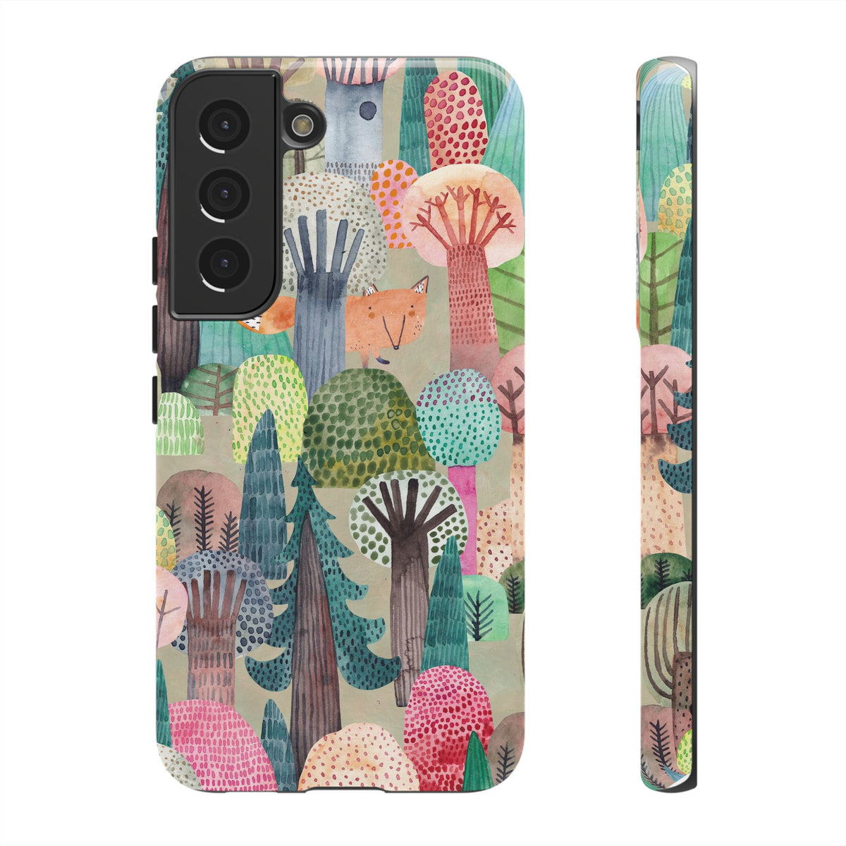Woodland Fox Phone Case — Colorful Forest Art iPhone Cover