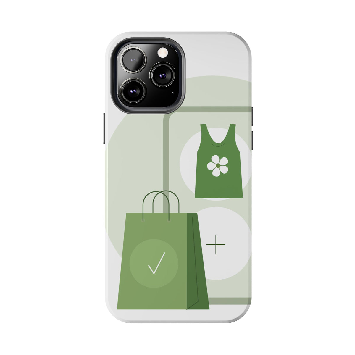 Green Shopping Icons Tough Phone Case — Eco Chic Protective Phone Cover