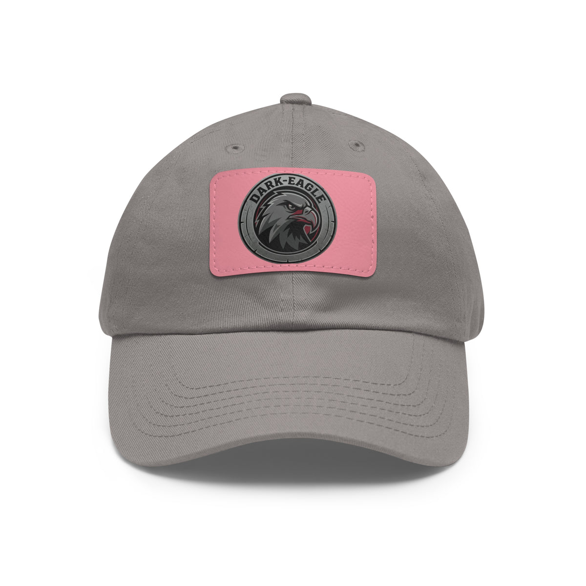 Leather Patch Dad Hat — ‘Dark Eagle’ Vintage Emblem Cap