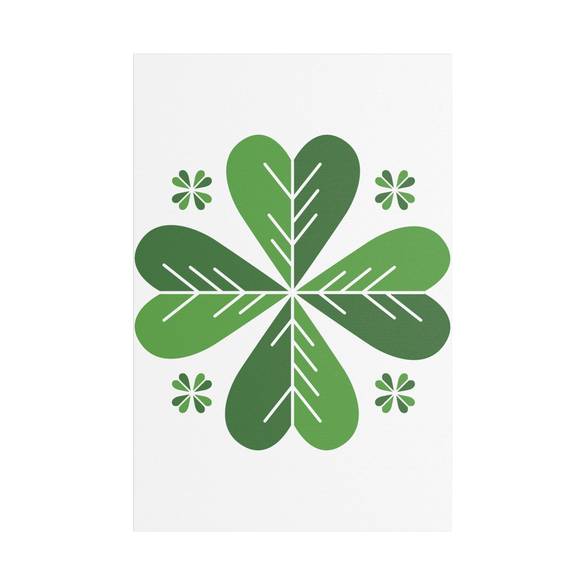 Green Clover Wall Art Canvas — Stretched Satin Botanical Print