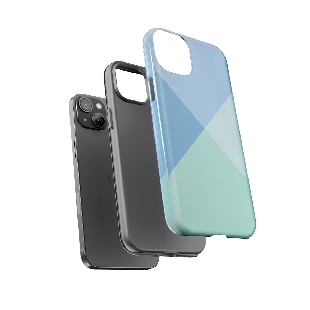 Geometric Mint & Sky Tough Phone Case