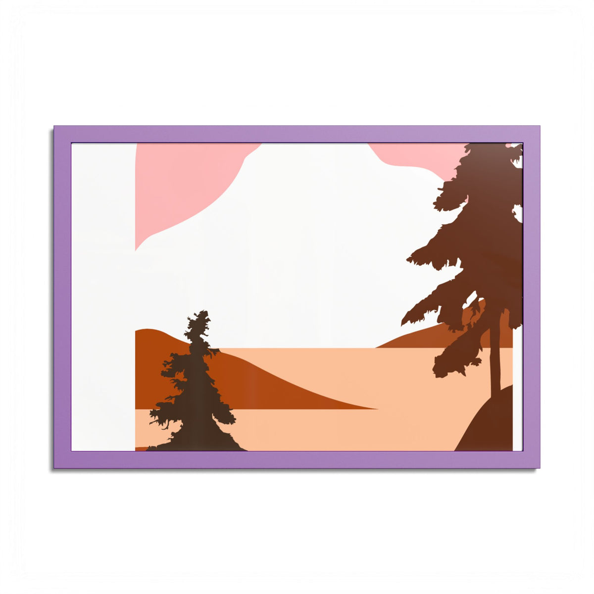 Minimalist Mountain Poster — Colored Frame Wall Art